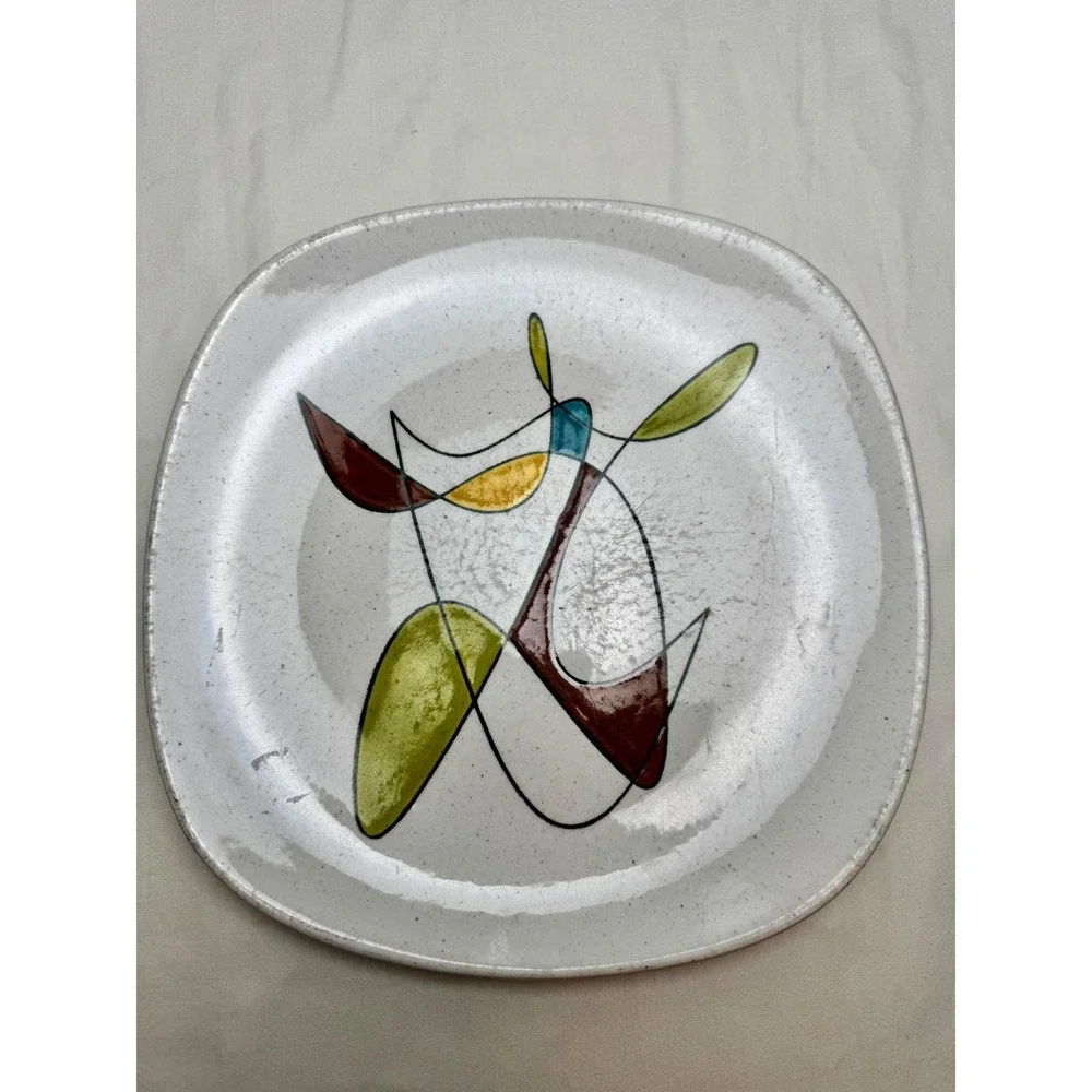 VTG Metlox Poppytrail MCM Dinner Plate‎ Free Form Atomic Mobile 10.25